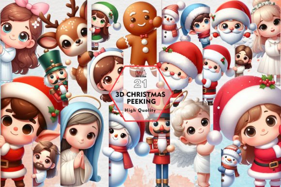 3D Christmas Peeking Sublimation Clipart: A Designer's Review