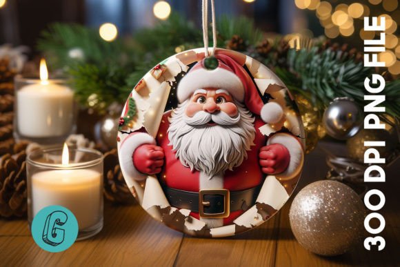3D Santa Ornament: Festive Illustrations for Brands