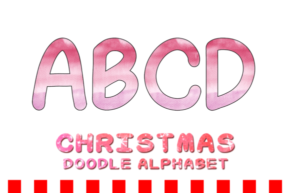 Christmas Doodle Alphabet Letter 128: Festive Illustrations