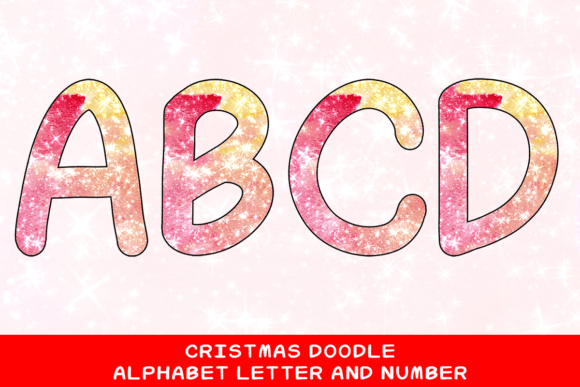 Christmas Doodle Alphabet Letter 87: Festive Illustrations