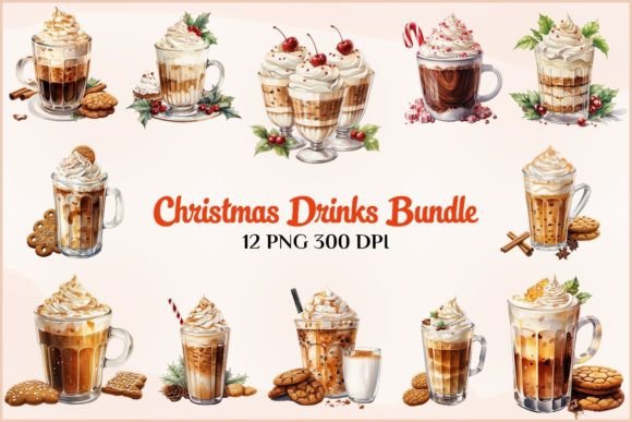Christmas Drink Sublimation: Festive Illustrations