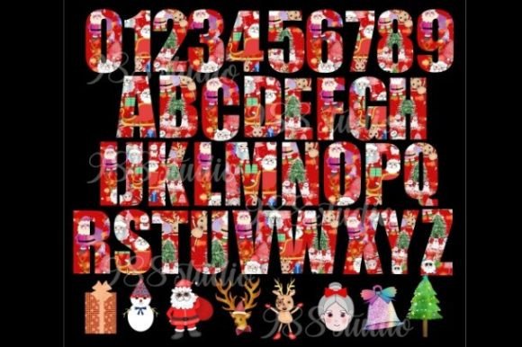Christmas Font Png Santa Alphabet Xmas Illustrations