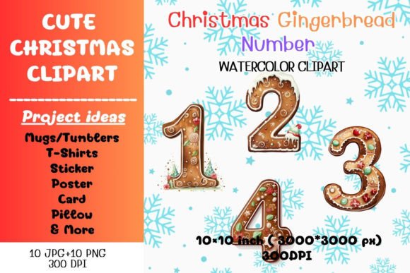 Christmas Gingerbread Number 0-9 Illustrations Review