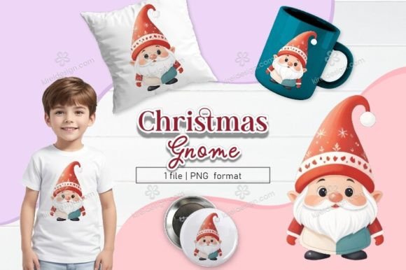 Christmas Gnome Sublimation Clipart_03: Illustrations for Blogs