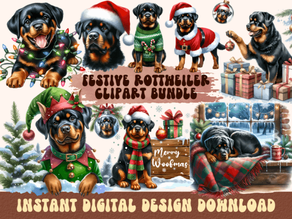Christmas Rottweiler Clipart: A Designer's Review