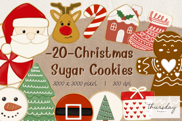Christmas Sugar Cookies Clipart: Sweet Illustrations