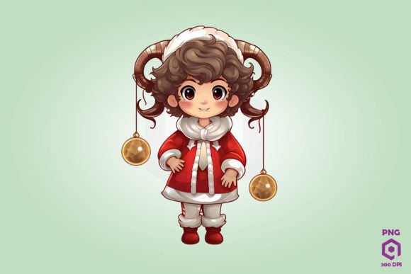 Cute Chibi Christmas Aries Clipart: A Designer's Review