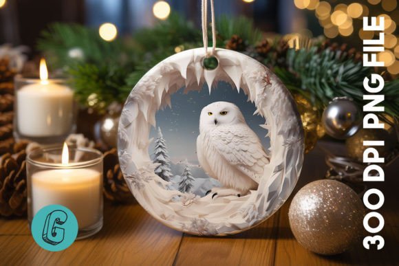Cute Owl Christmas Ornament PNG 01 Review for Illustrations