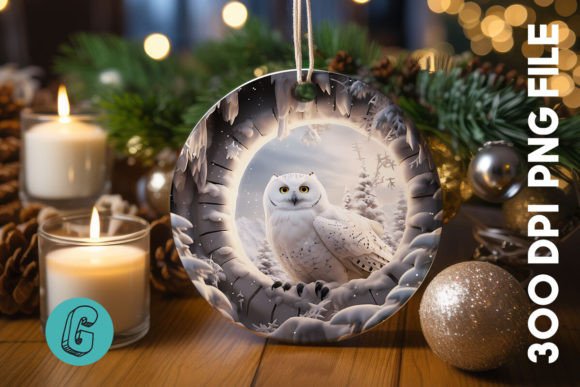 Cute Owl Christmas Ornament PNG 12: Festive Illustrations