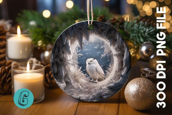 Cute Owl Christmas Ornament PNG 17: Festive Illustrations