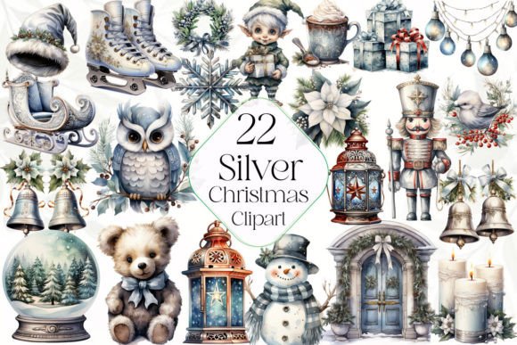 Cute Silver Christmas Watercolor Clipart: Designer Review