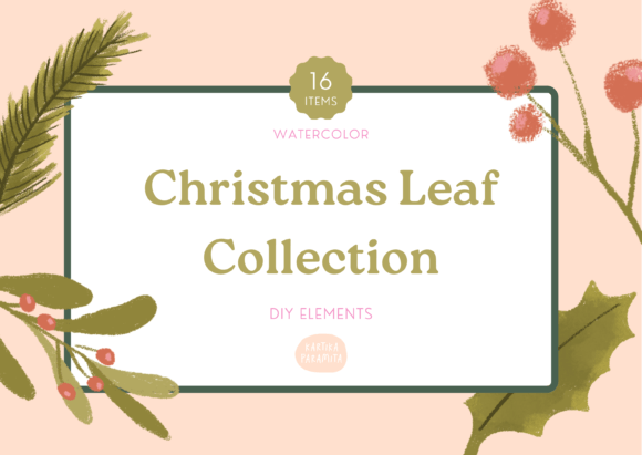 Handdrawn Christmas Leaf Illustrations Review