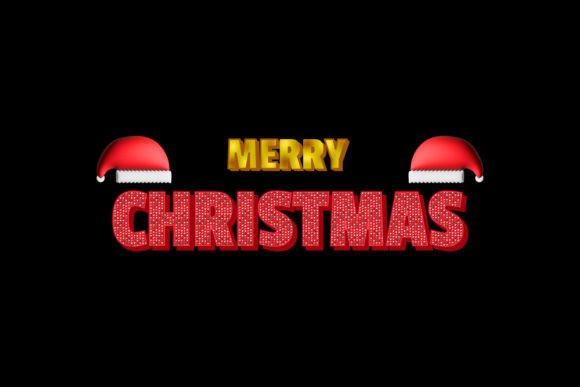 Merry Christmas Text Graphic Design Isol: Illustrations Review