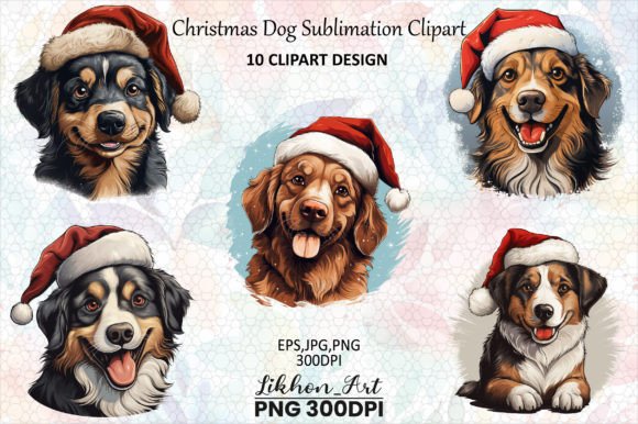 Review: 10 Christmas Dog Sublimation Clipart Illustrations