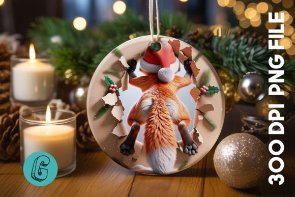 Review: 3D Cute Fox Christmas Ornament Back 03 Illustrations