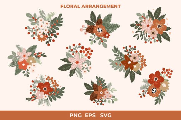Review: Christmas Bouquet PNG, EPS, SVG Set Illustrations