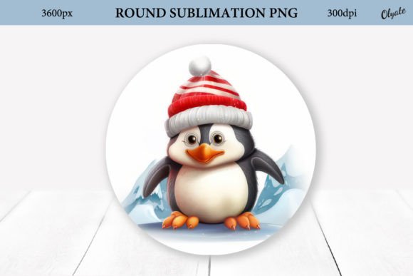Review: Christmas Pinguin Round Sign PNG Illustrations