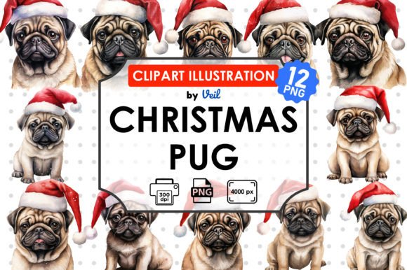 Review: Christmas Pug Clipart Sublimation for Embroidery