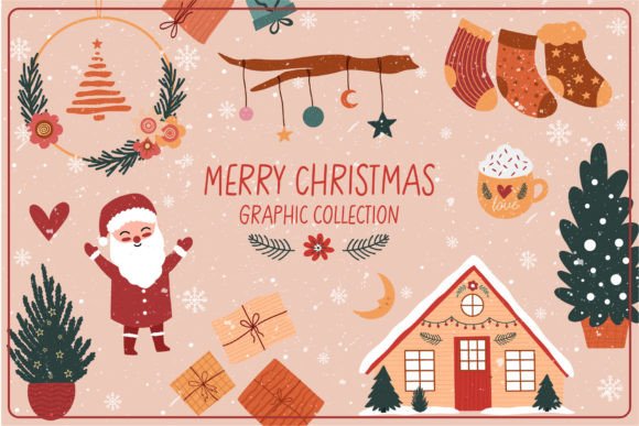 Traditional Christmas Elements: Festive Illustrations for Crafters