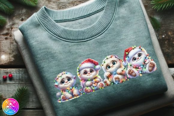 Yetti in Christmas Lights: Festive Illustrations